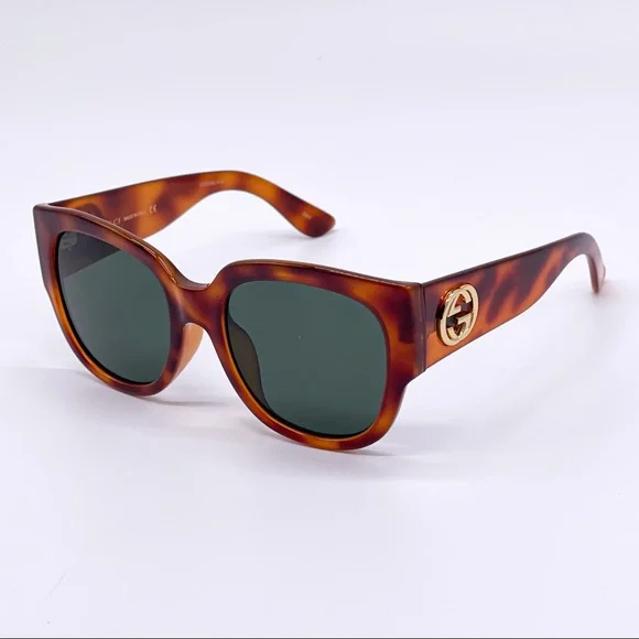 New - Gucci Oversized Women’s 
Havana Gg0142sa Square Sunglasses Gucci Sunglasses GG0142SA 002 Women S Havana Gucci Eyewear  main image 3